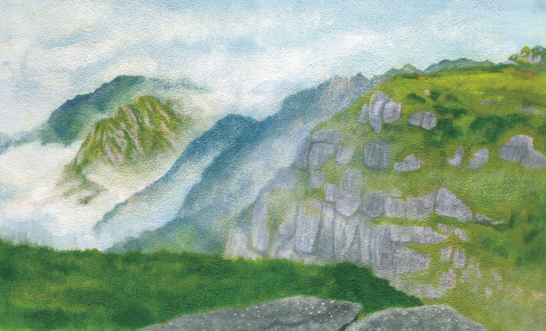 屋久島　山煙り