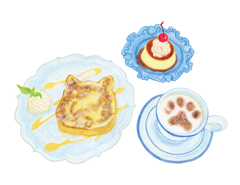 フレンチトースト、プリン、カプチーノ
