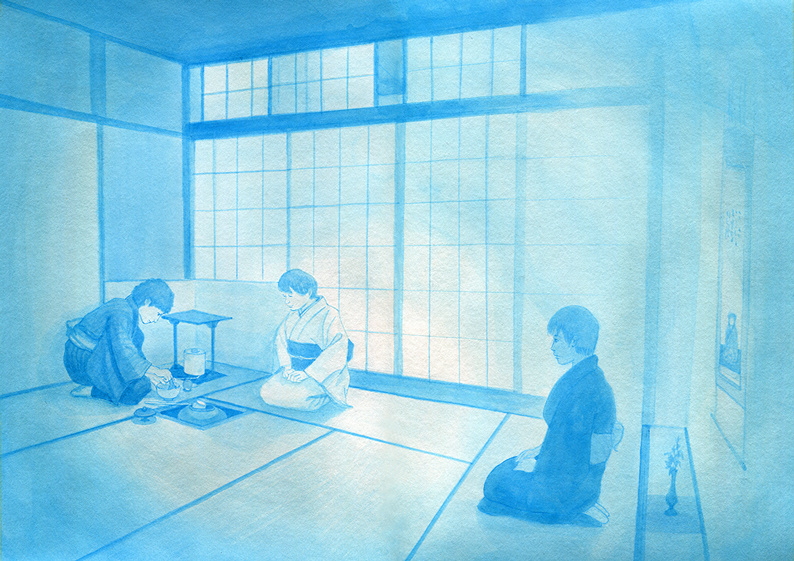 茶室にて